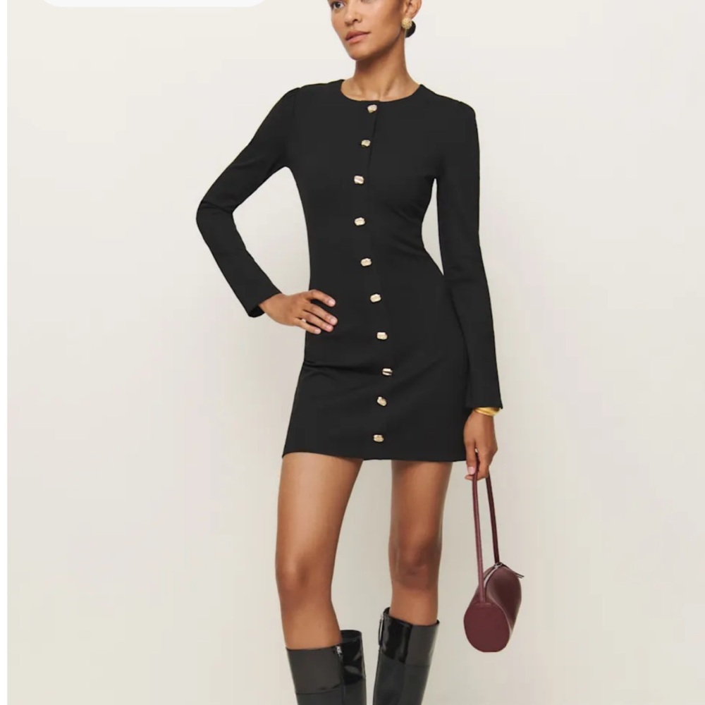 Reformation Micah Knit Dress Black XL